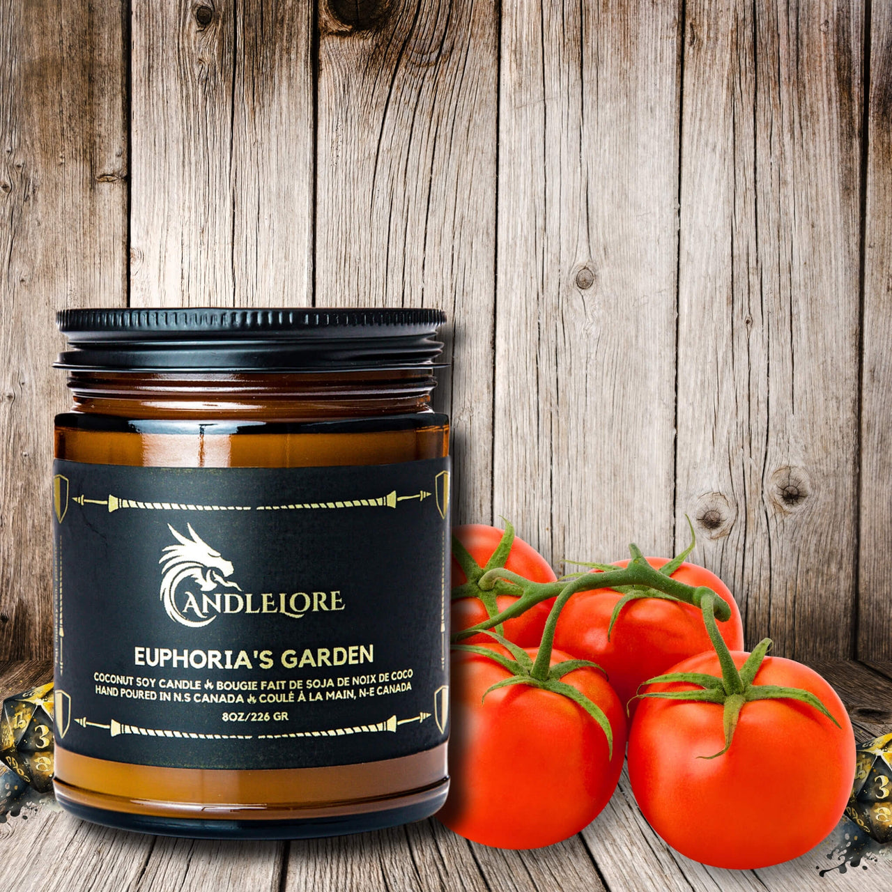 tomatoes beside a candle