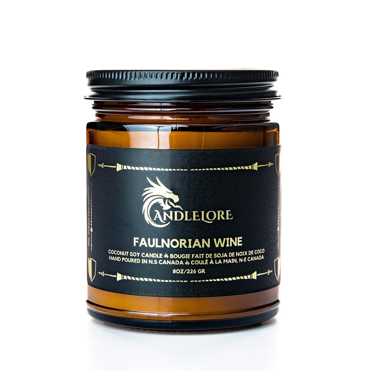 Medium Faulnorian Wine Candle on a white background