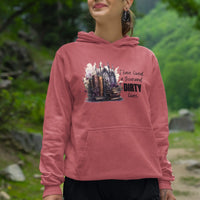 Thumbnail for woman wearing a dark pink I have lived a thousand dirty lives hoodie V2 Design B