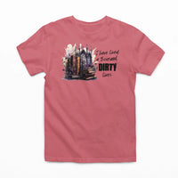 Thumbnail for Dark pink I have lived a 1000 dirty lives tshirt V2 design B