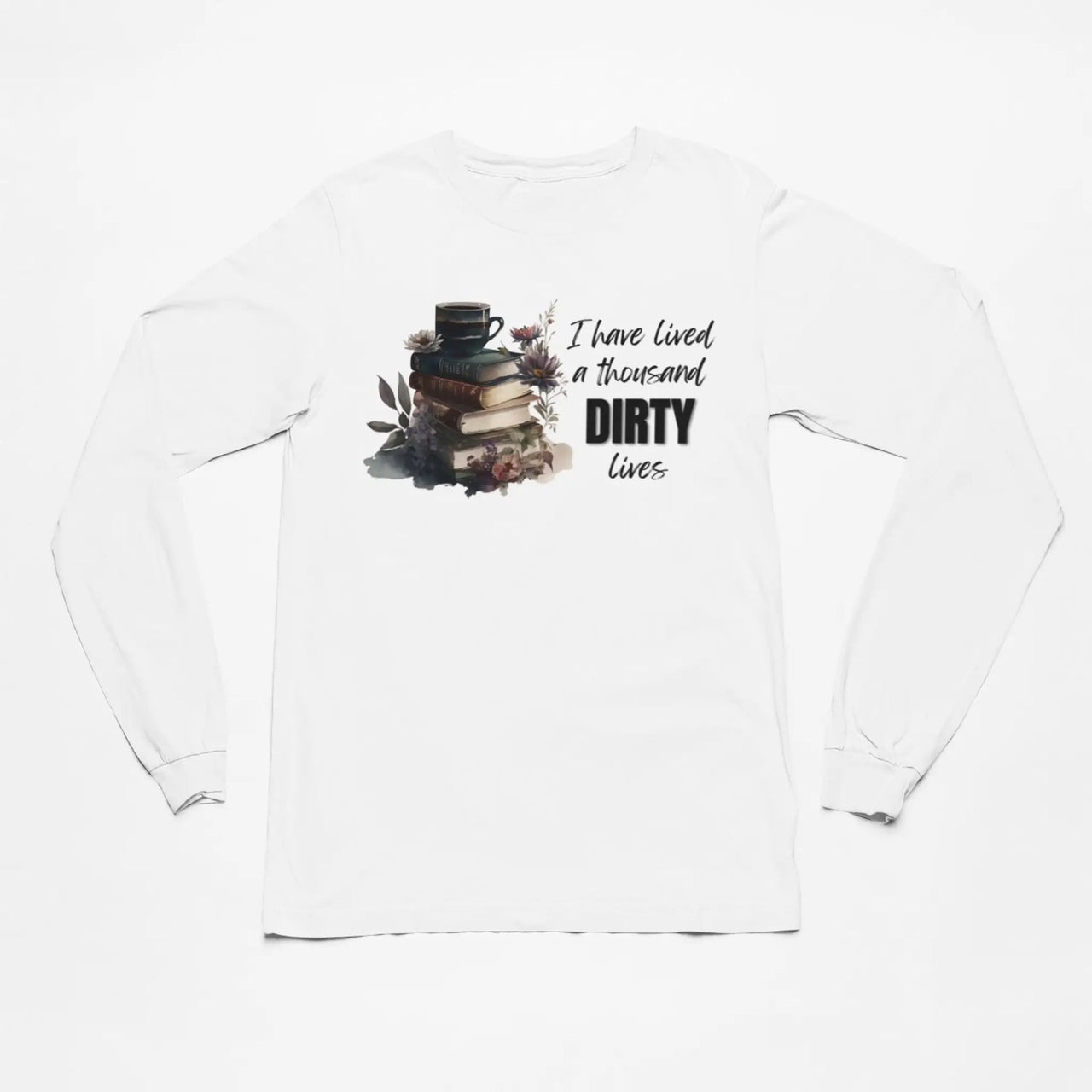 1000 dirty lives long tee in white