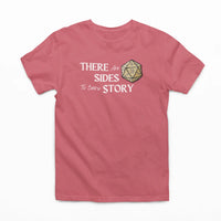 Thumbnail for dark pink There are 20 sides to every story tshirt with white text