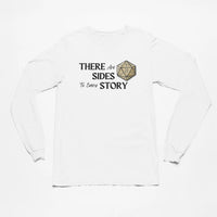 Thumbnail for There are 20 sides to every story long sleeve tee in white