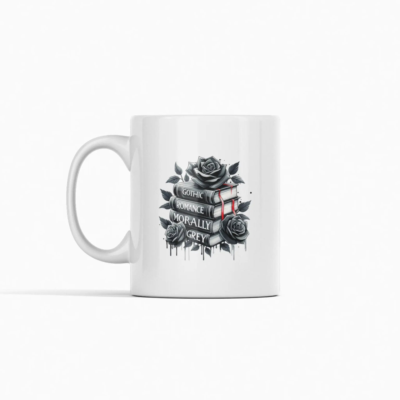 White Books and Roses mug