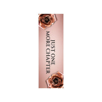 Thumbnail for Front of pink version of just one more chapter bookmark with roses