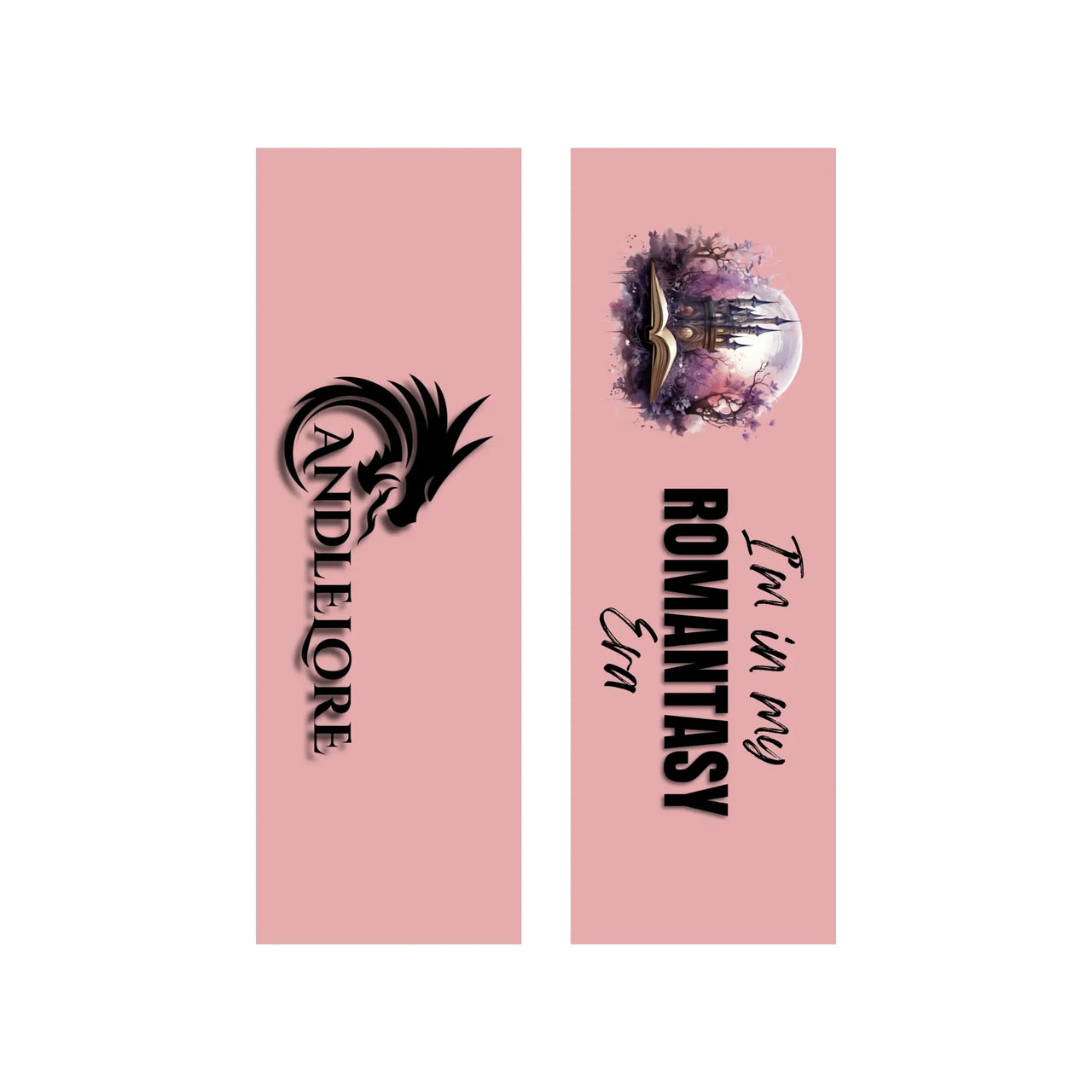 side by side of the I'm in my Romantasy Era bookmark