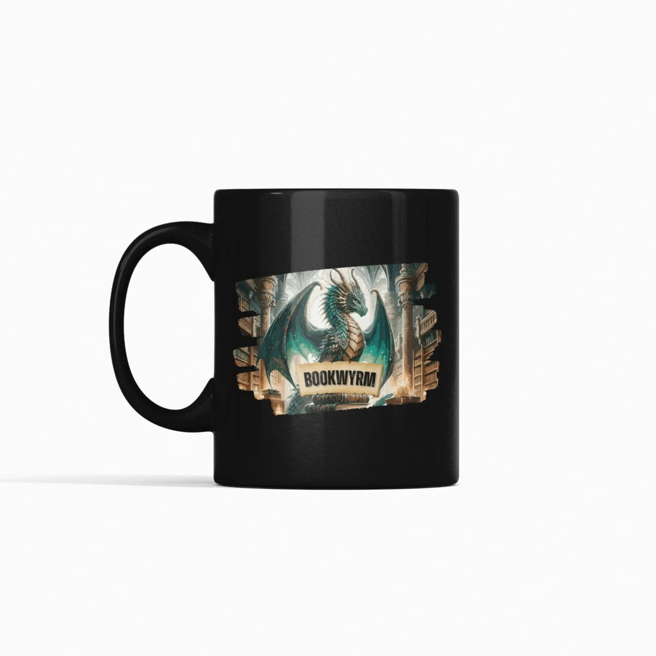 black Bookwyrm mug