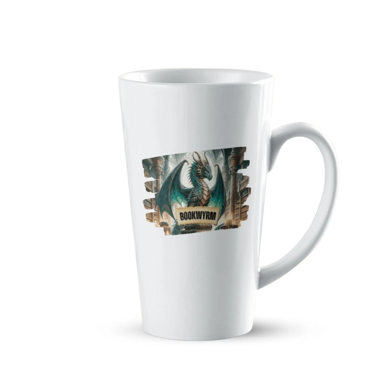 White Large Bookwyrm mug