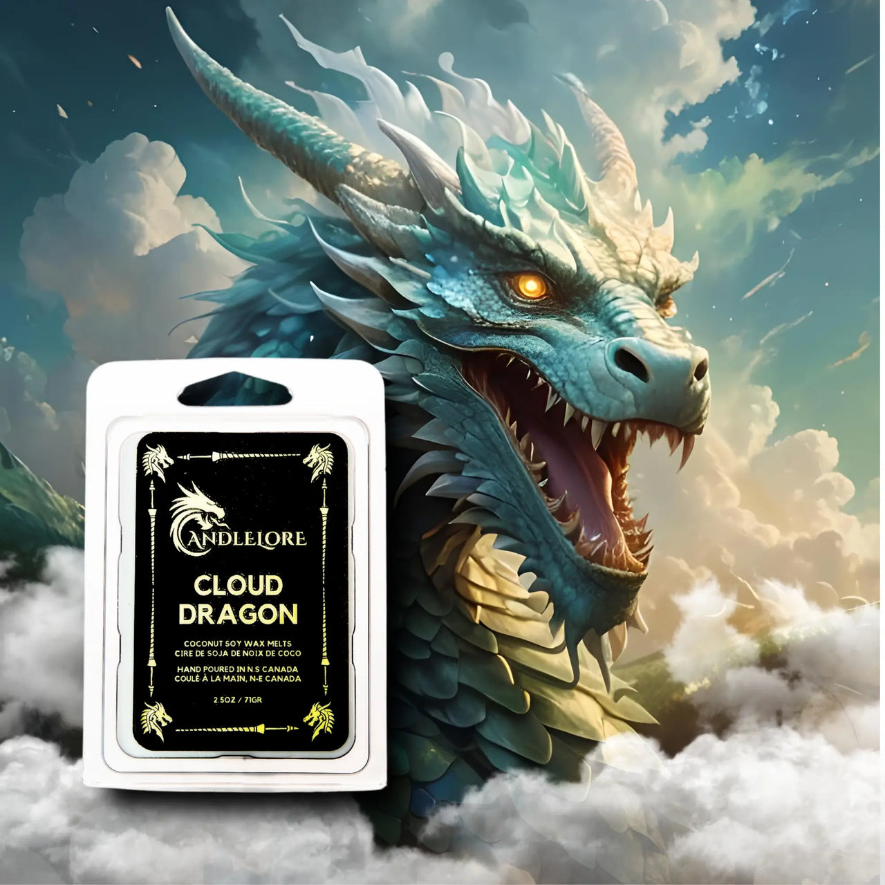 Cloud Dragon Melts with a dragon beside them