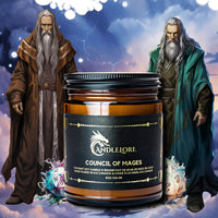 Thumbnail for 2 older wizards on either side of a candle