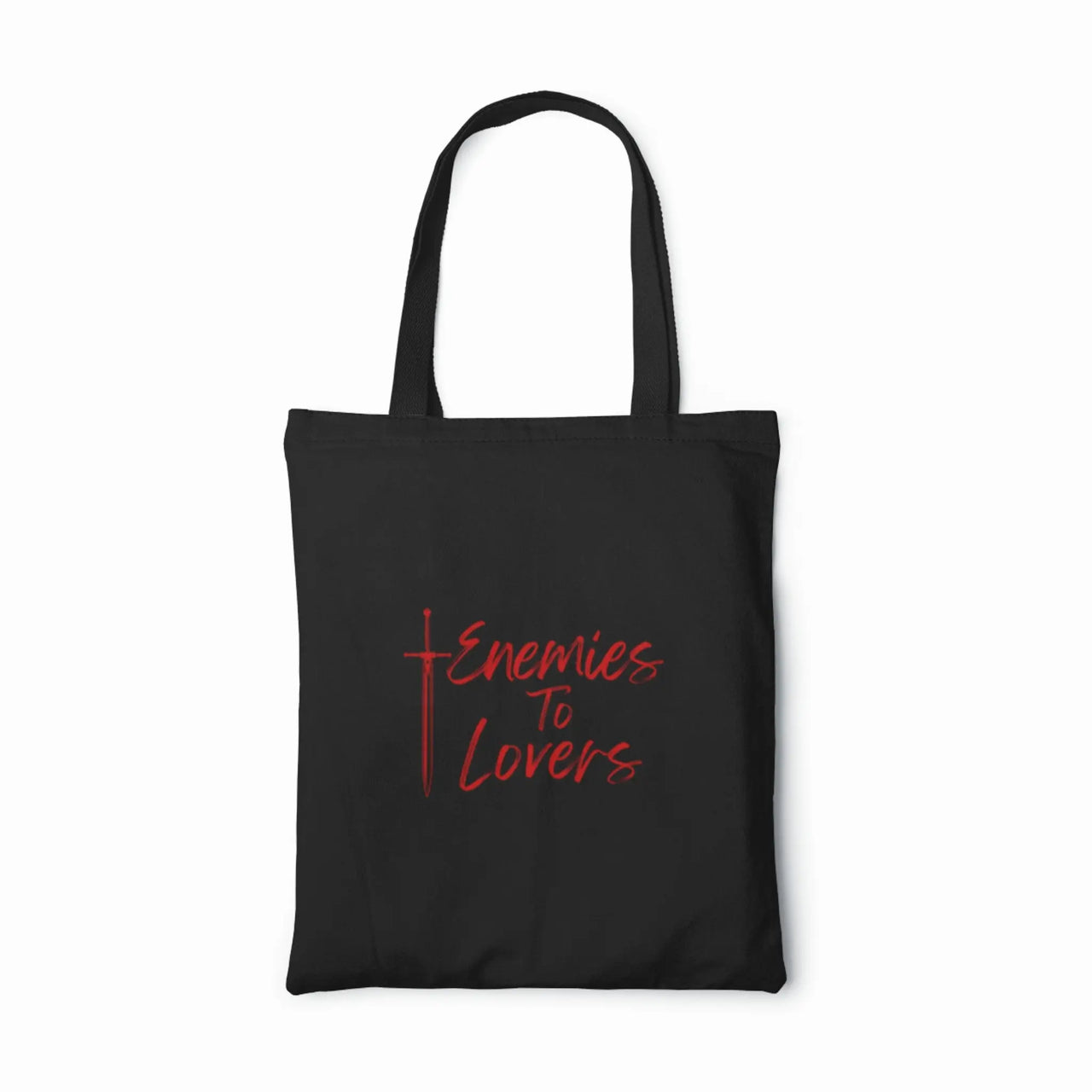 Enemies To Lovers tote red on black