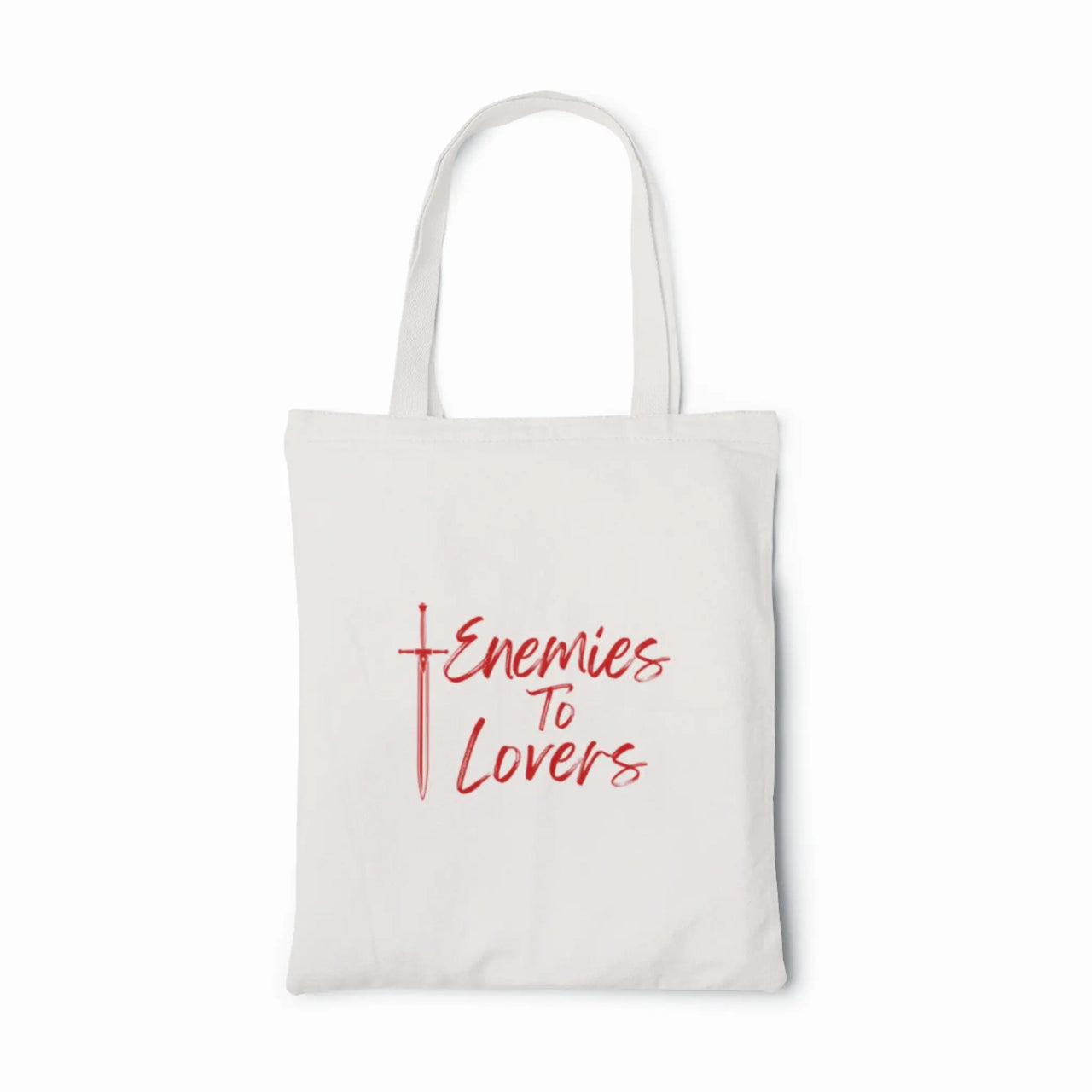 Enemies To Lovers tote red on white