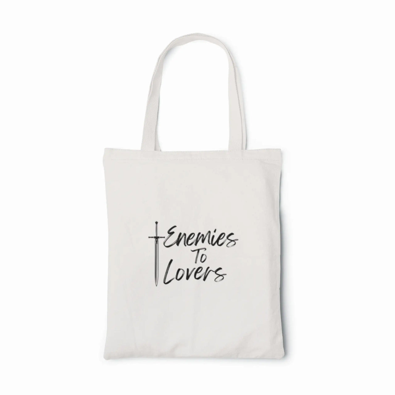 Enemies To Lovers tote black on white