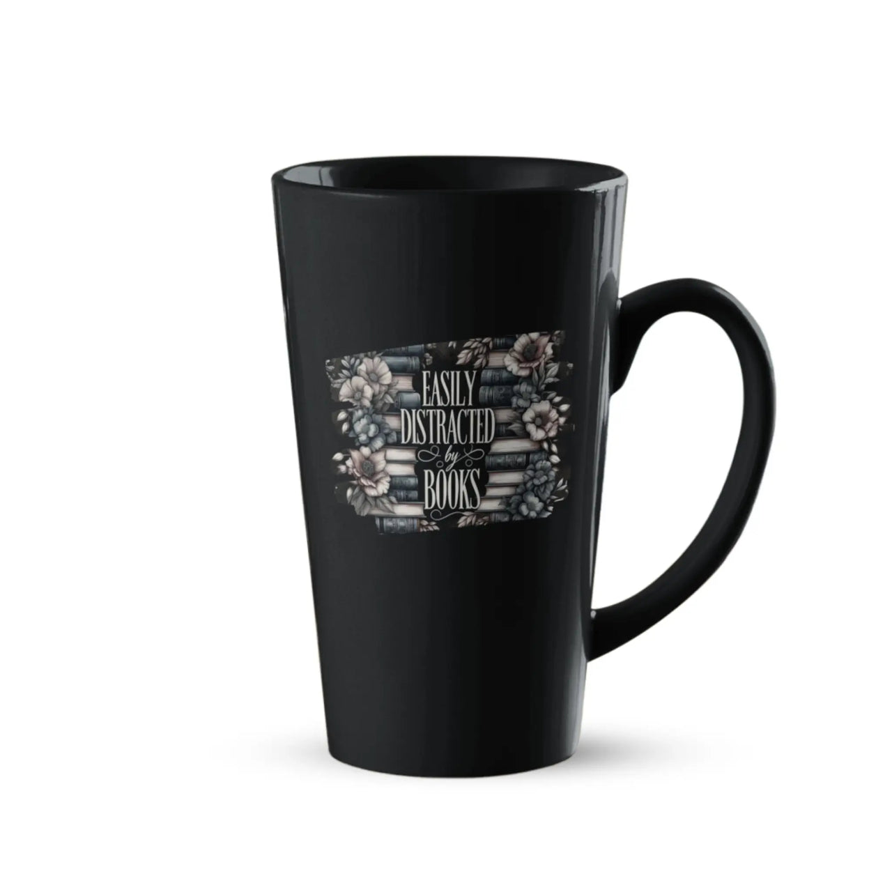 Black Large Easily Distracted By Books Mug