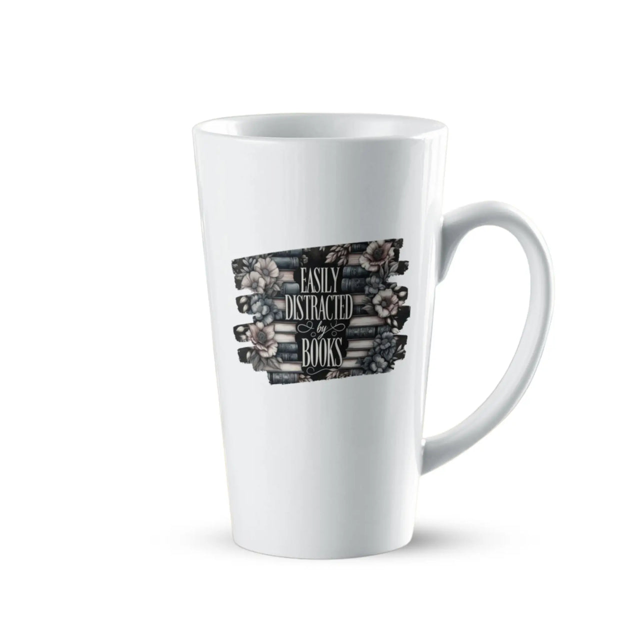 White Large easily distracted By Books Mug