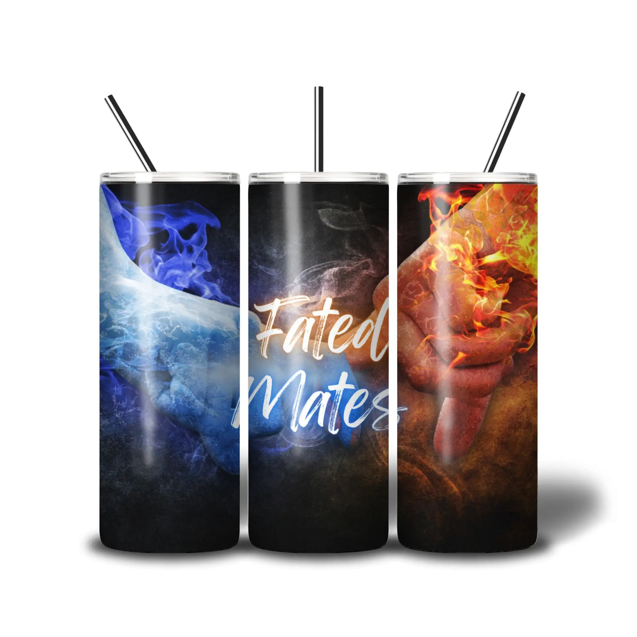 The Fated Mates Skinny Tumbler on white background