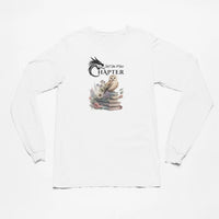 Thumbnail for Just One More Chapter long sleeve shirt V2 in white with a small owl