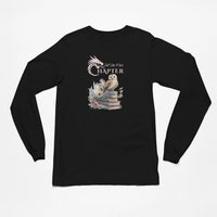 Thumbnail for Just One More Chapter long sleeve shirt V2 in black with pink design