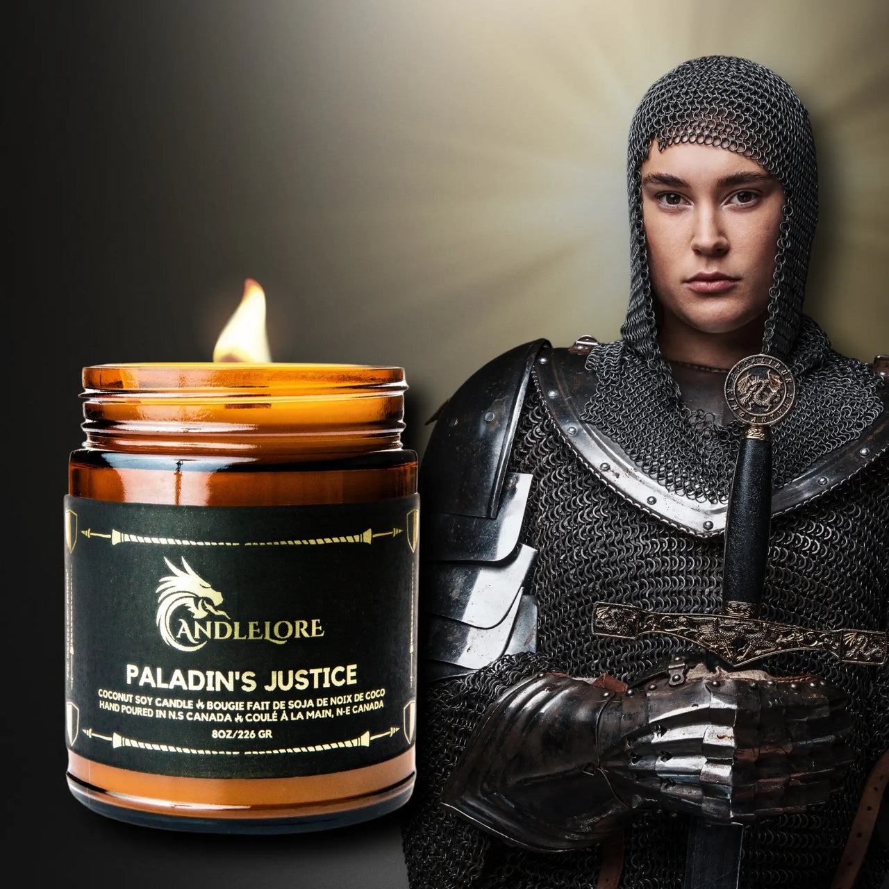 Female Paladin with a candle
