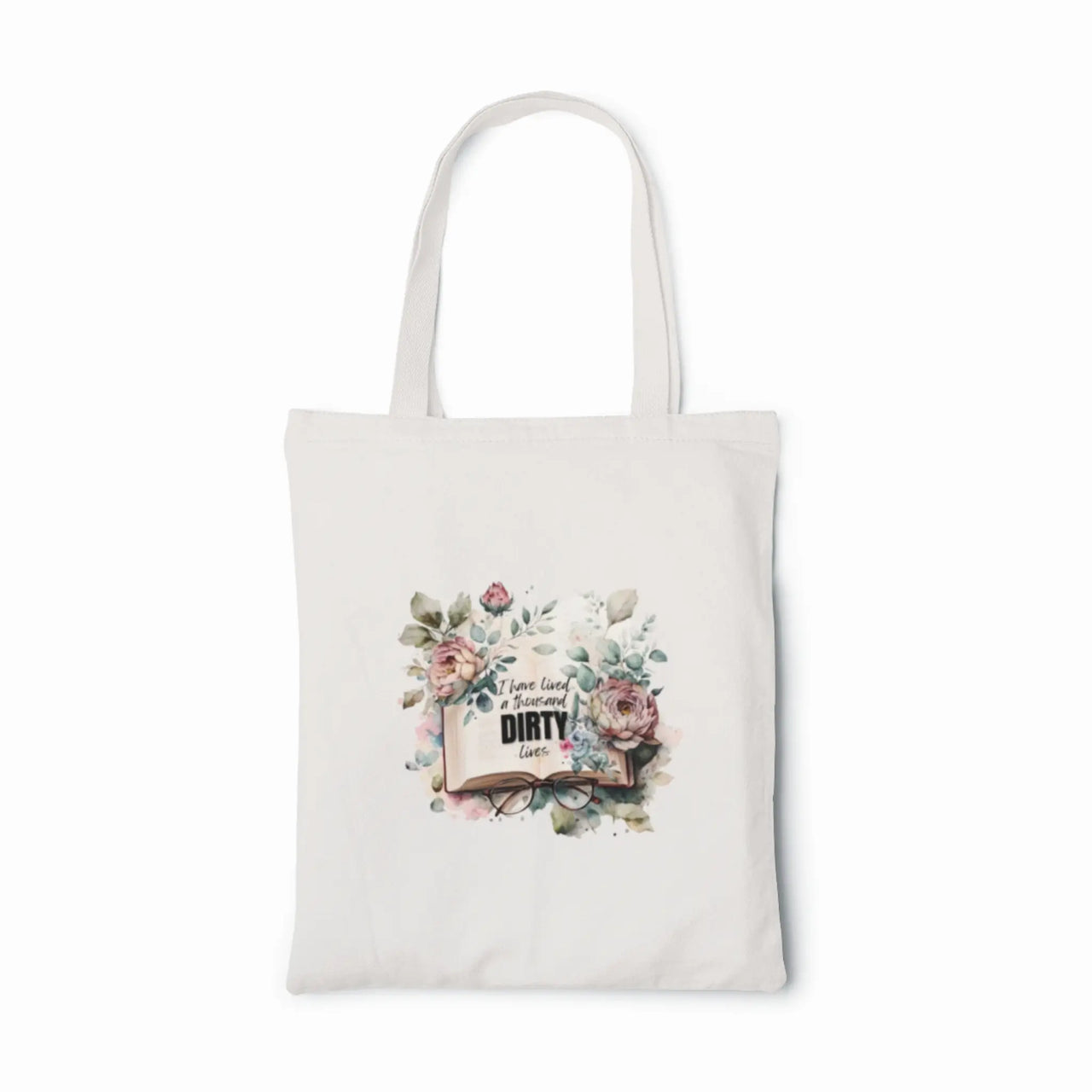 A Thousand Dirty Lives tote in white