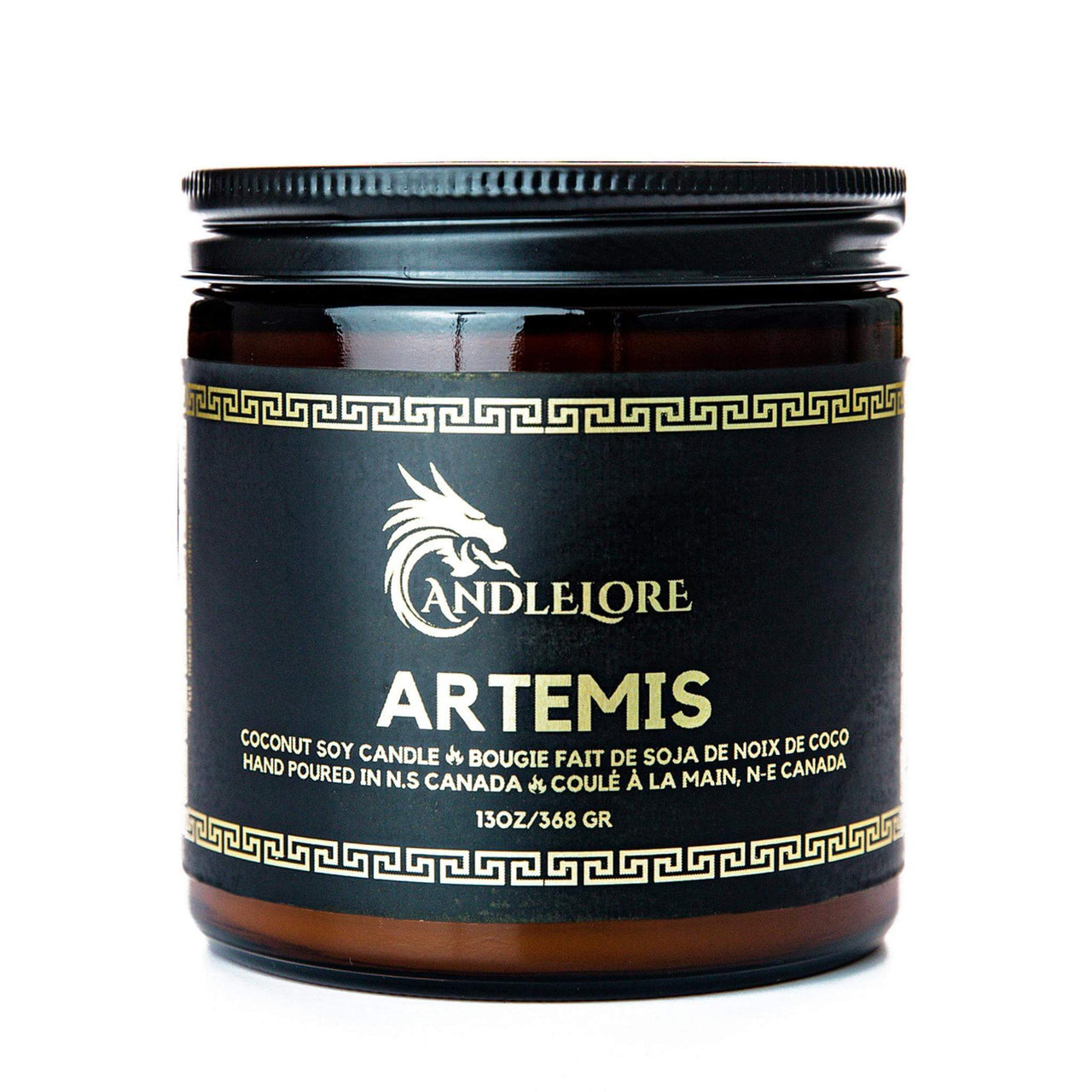 Large Artemis scented candle on a white background