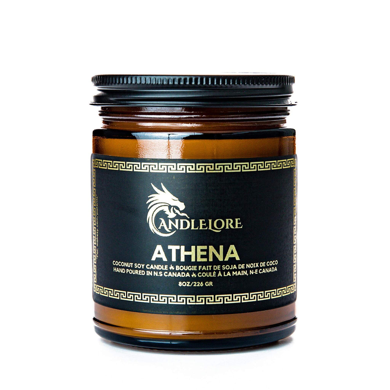 Medium Athena scented candle on a white background