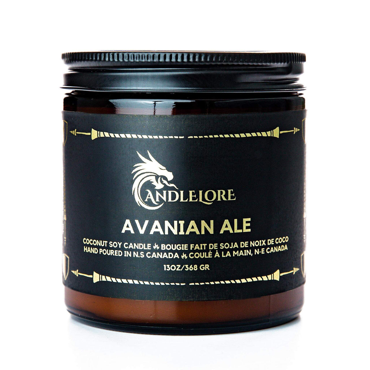Large Avanian Ale scented candle on a white background