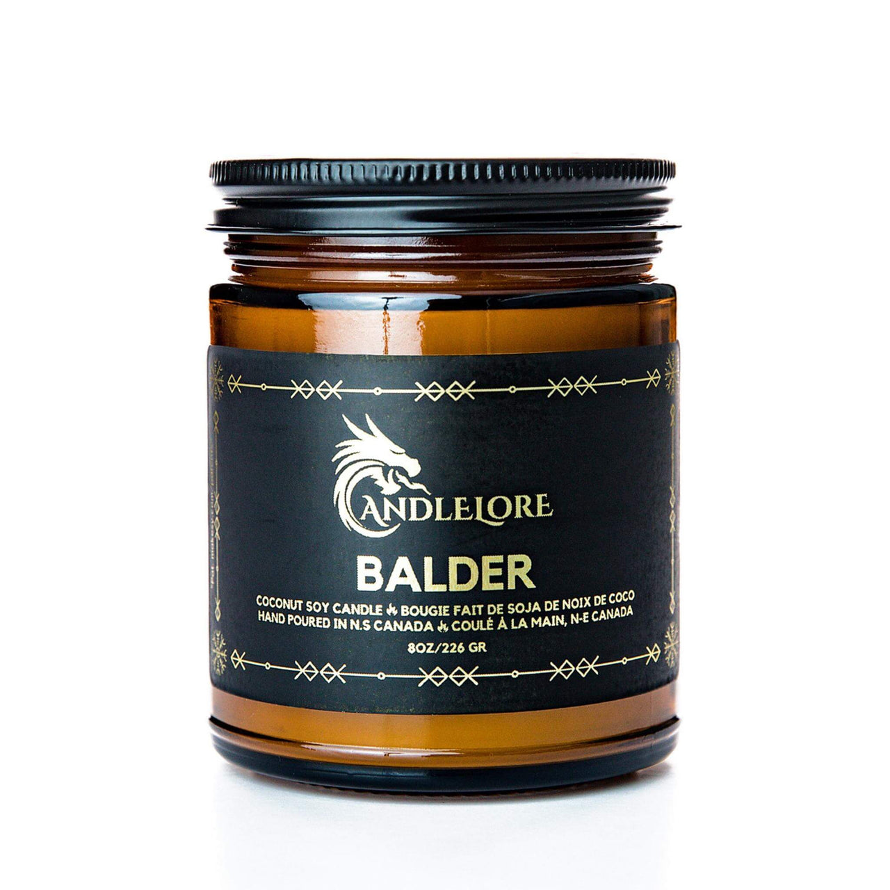 Medium Balder scented candle on a white background