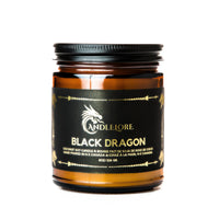 Thumbnail for Medium Black Dragon Candle on white background