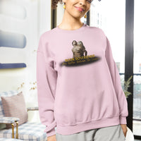 Thumbnail for woman weraing Pink Book boyfriends are better between the covers sweatshirt