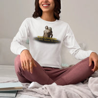 Thumbnail for woman wearing a Book Boyfreinds Are Better Between The Covers long sleeve t-shirt in white