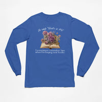 Thumbnail for Books or Me long sleeve on blue with white text