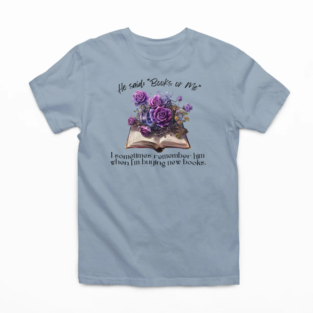 light blue books or me tshirt