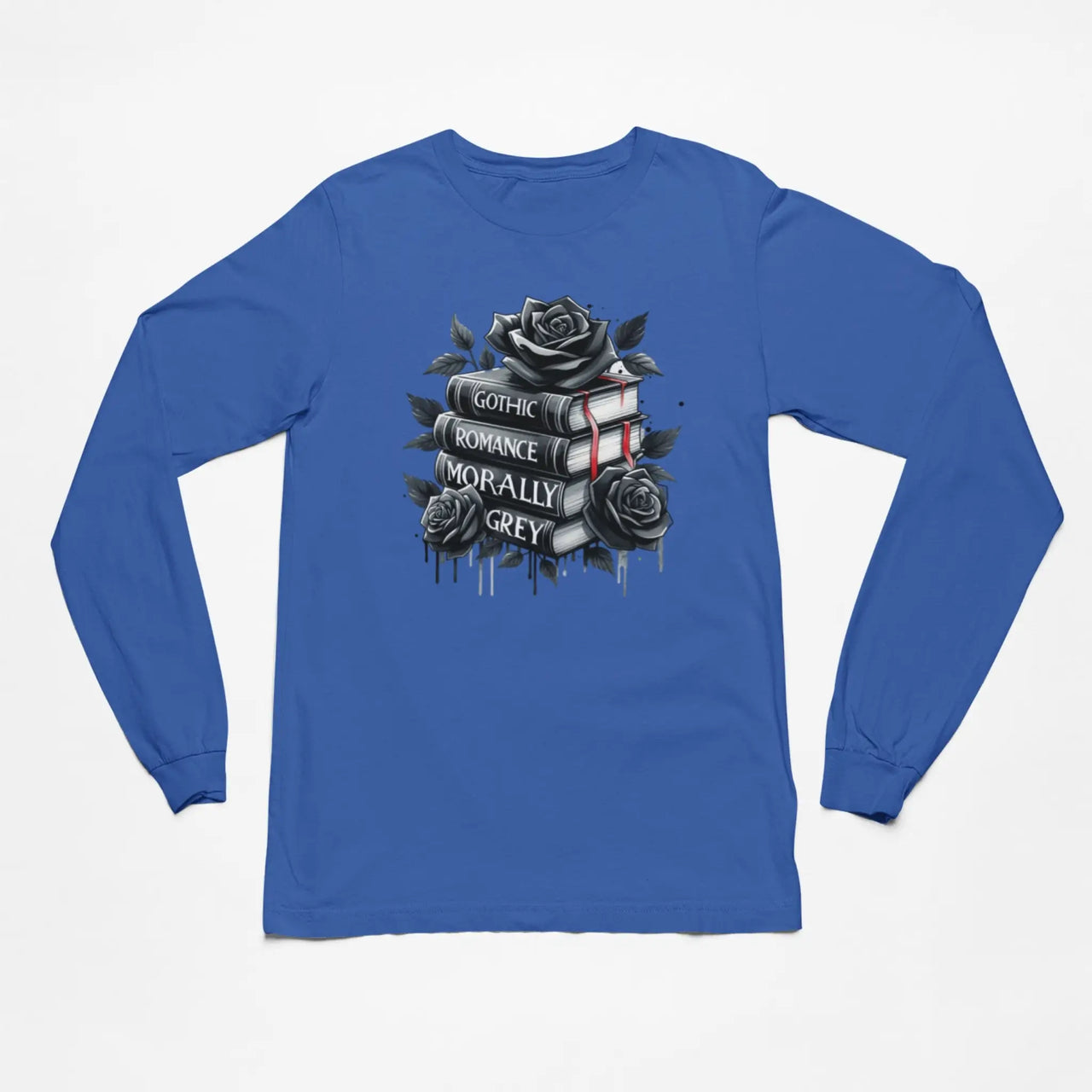 Bookish long sleeve tee in blue