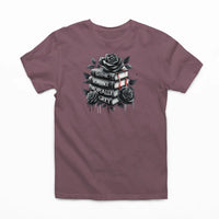 Thumbnail for Maroon books and roses t-shirt