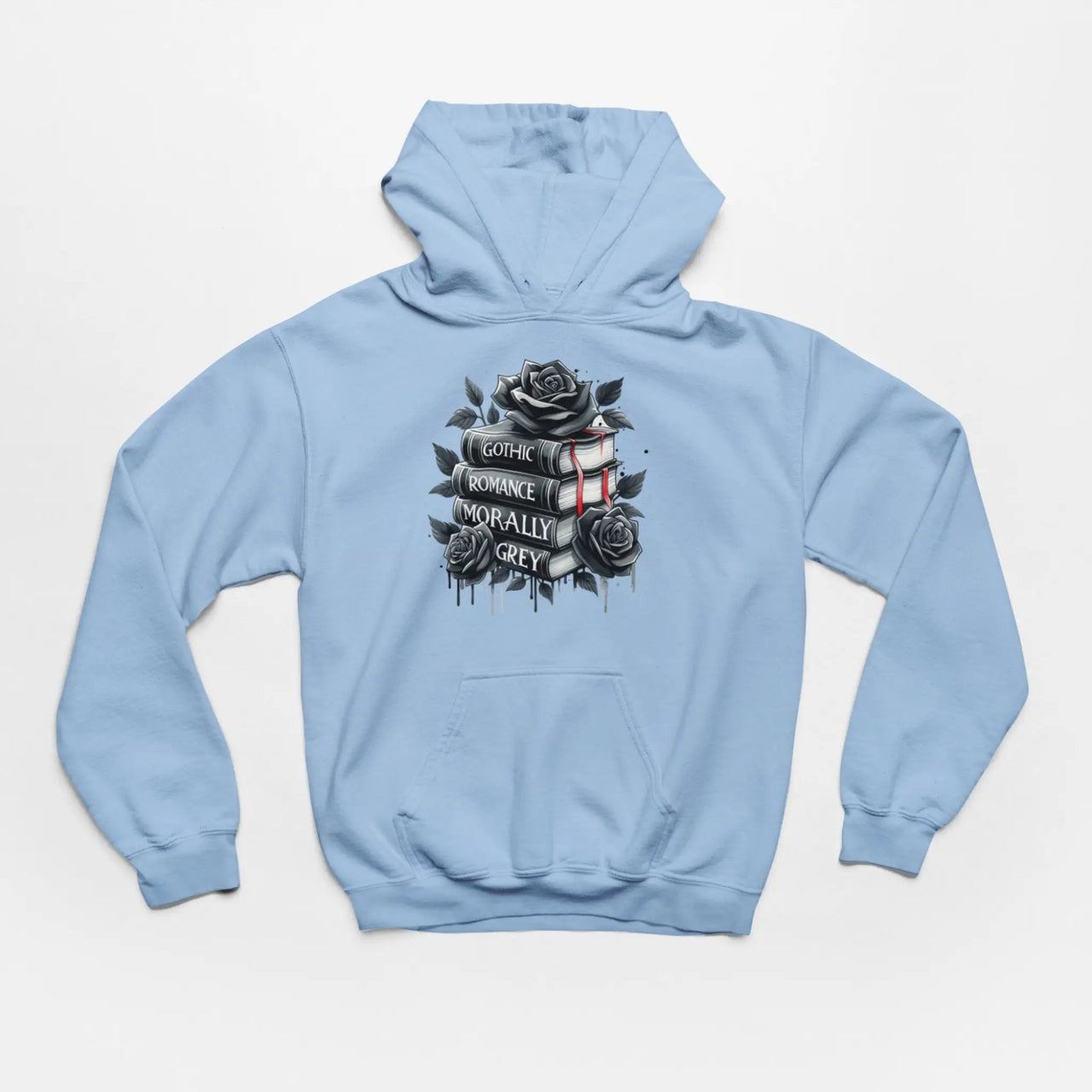 Light blue Books and Roses hoodie