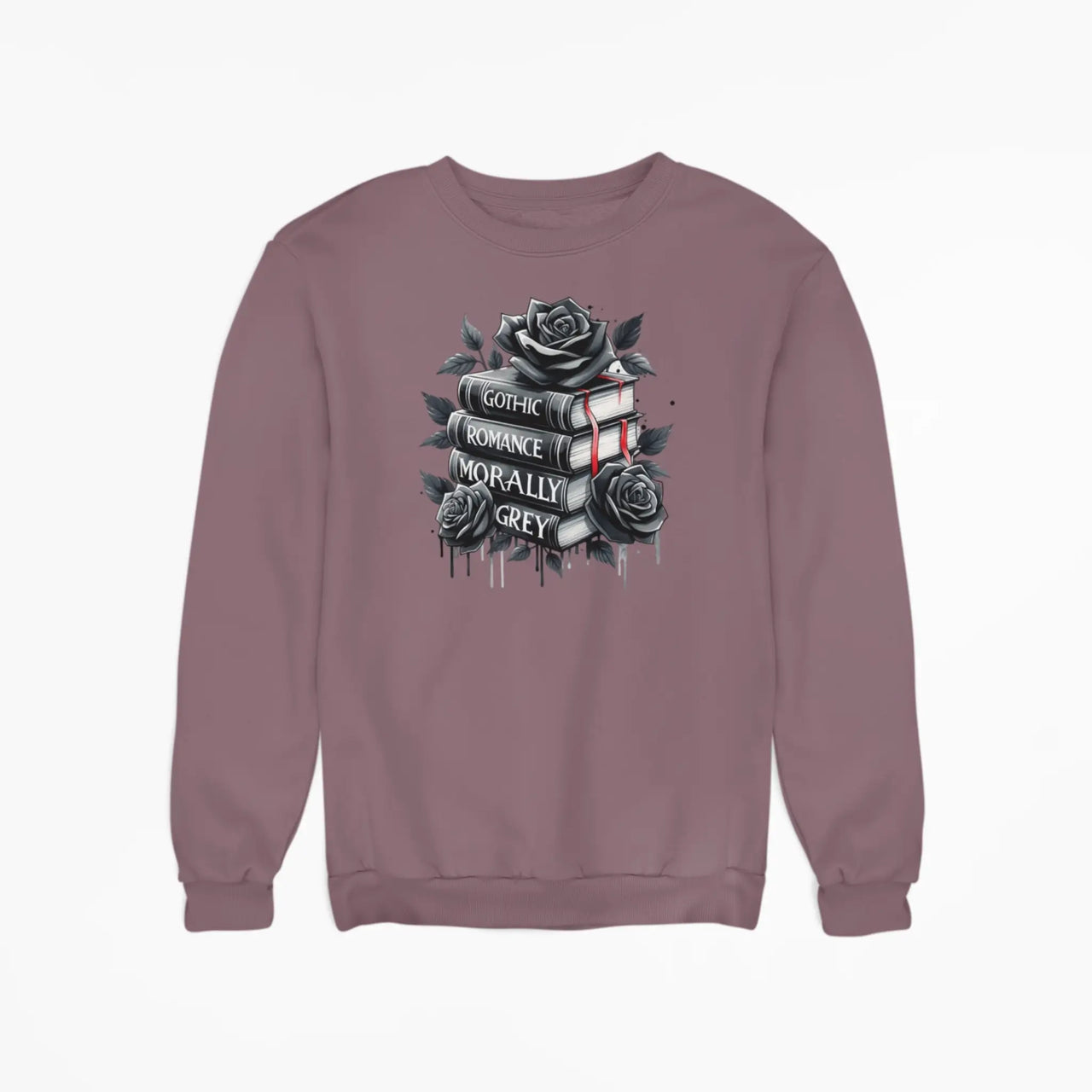 Maroon Books And Roses Sweatshirt