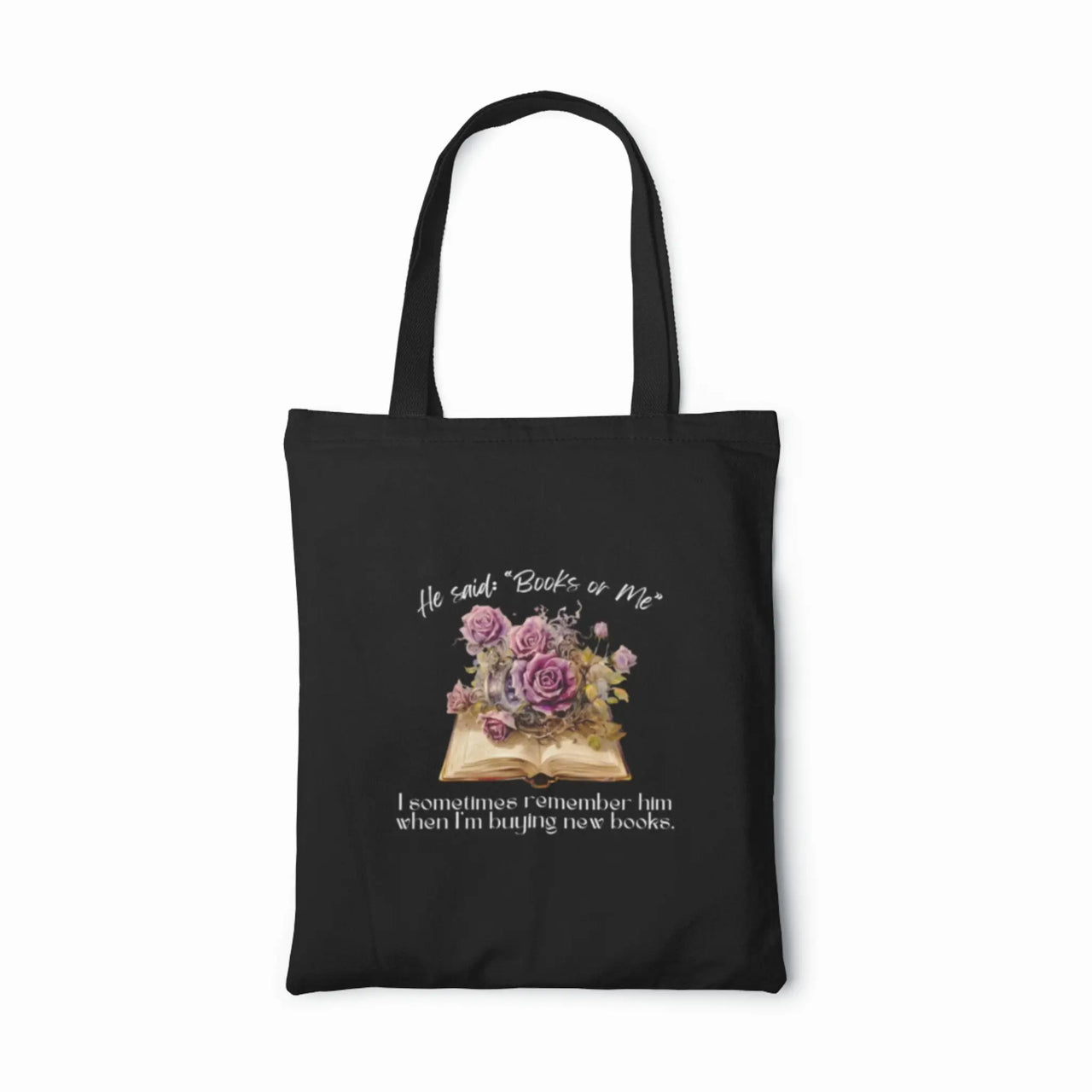 Books or Me tote bag in black