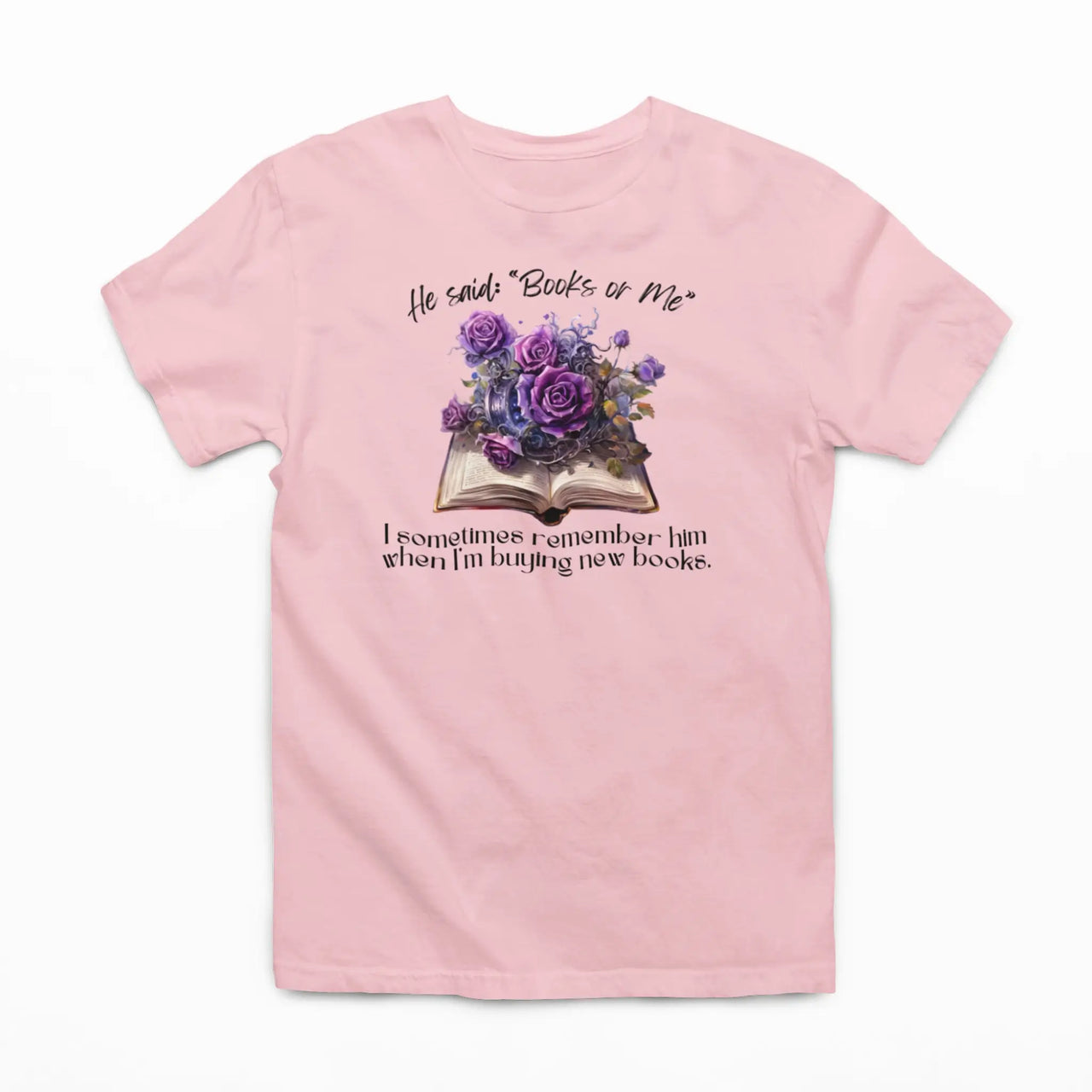 light pink books or me tshirt