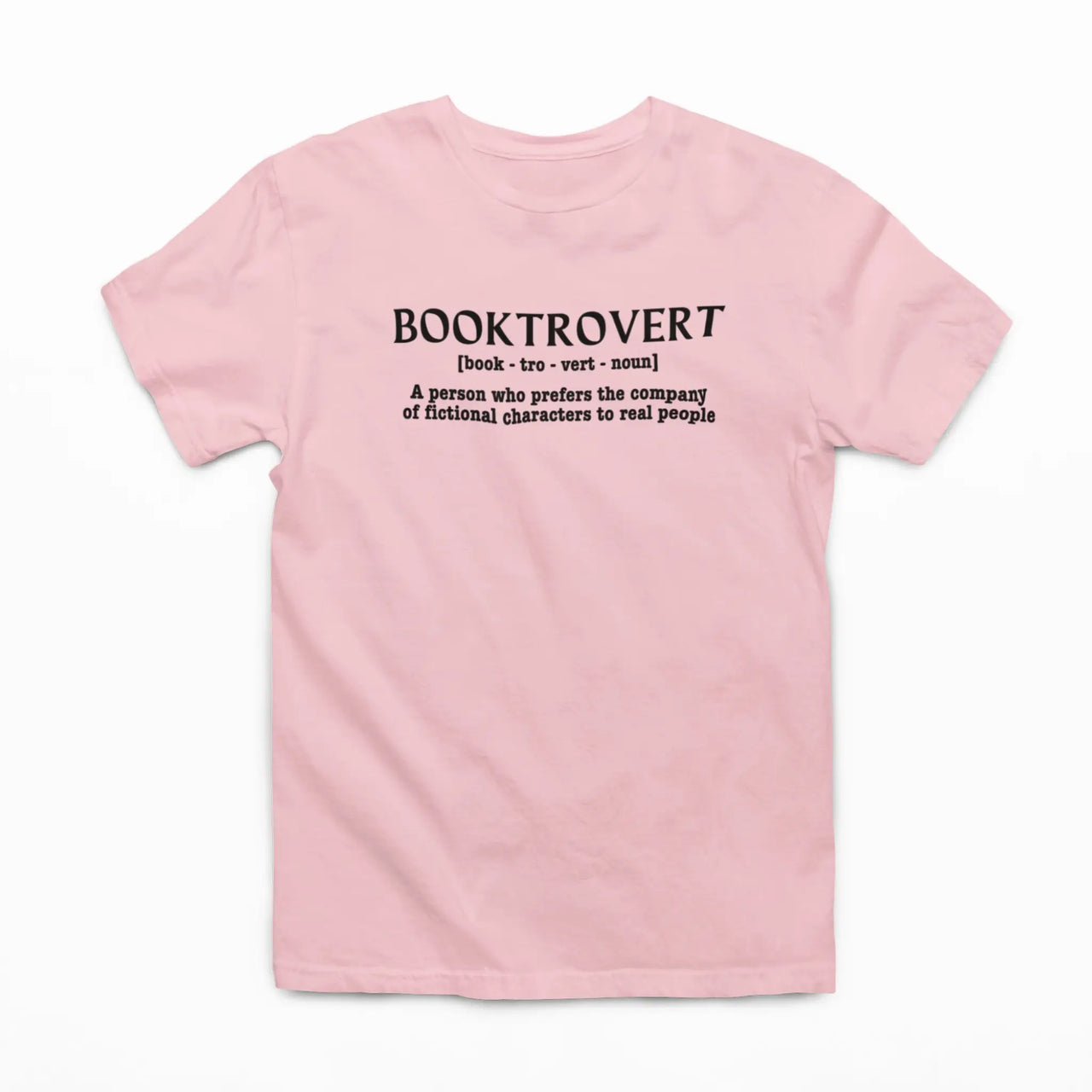 light pink booktrovert tshirt 