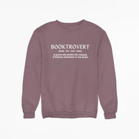 Thumbnail for Maroon Booktrovert Sweatshirt with white design