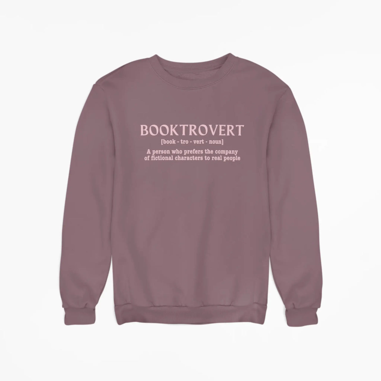 Maroon Booktrovert Sweatshirt with pink design