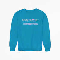 Thumbnail for Teal Booktrovert Sweatshirt with pink text