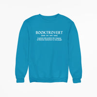 Thumbnail for Teal Booktrovert Sweatshirt with white text