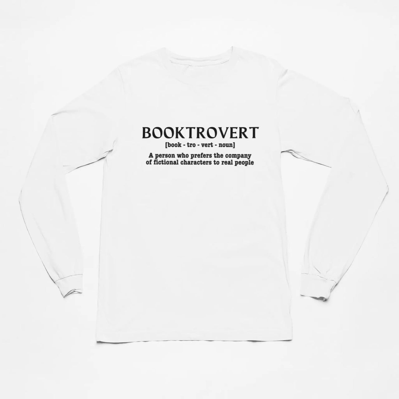 Booktrovert long sleeve tshirt in white