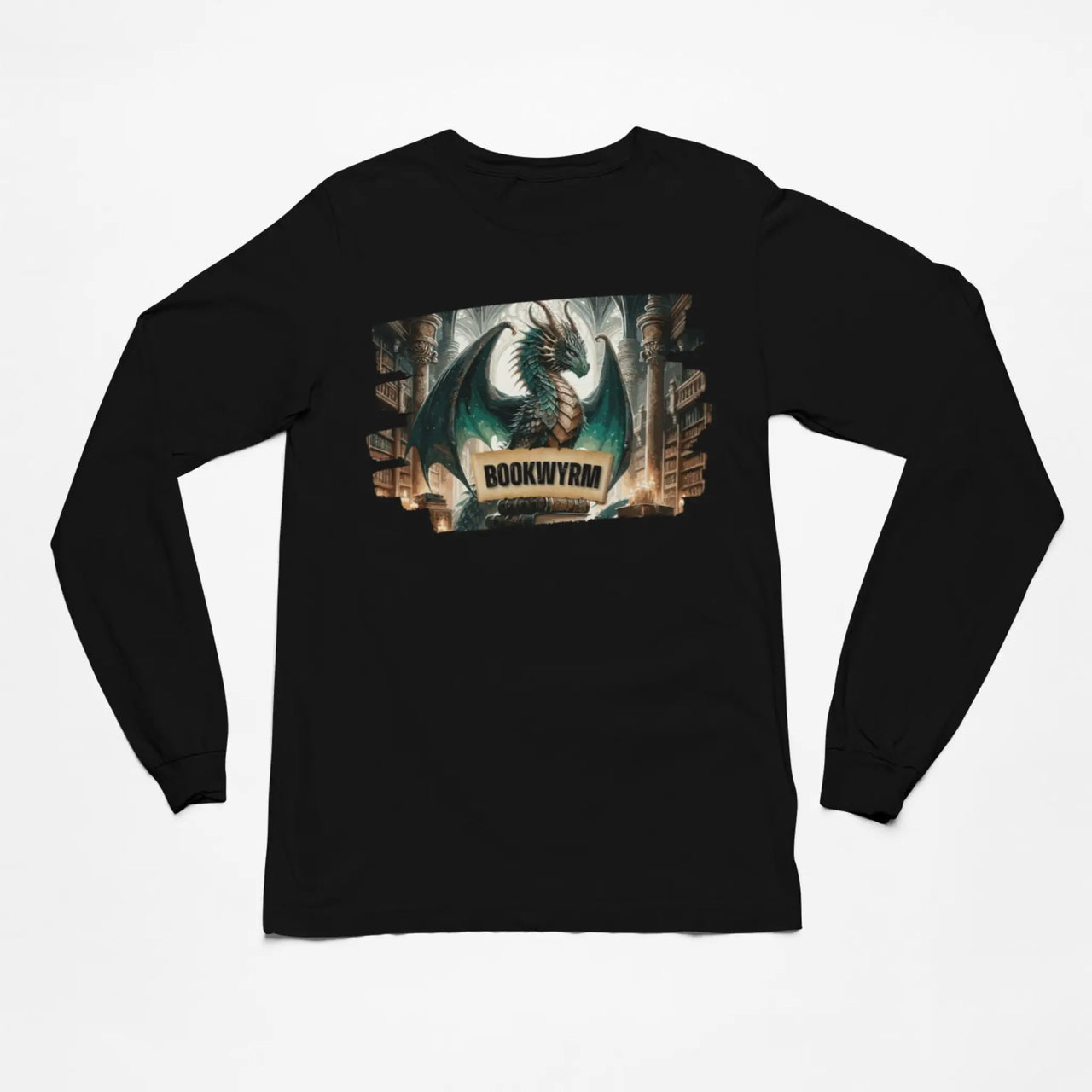 black bookwyrm long sleeve t