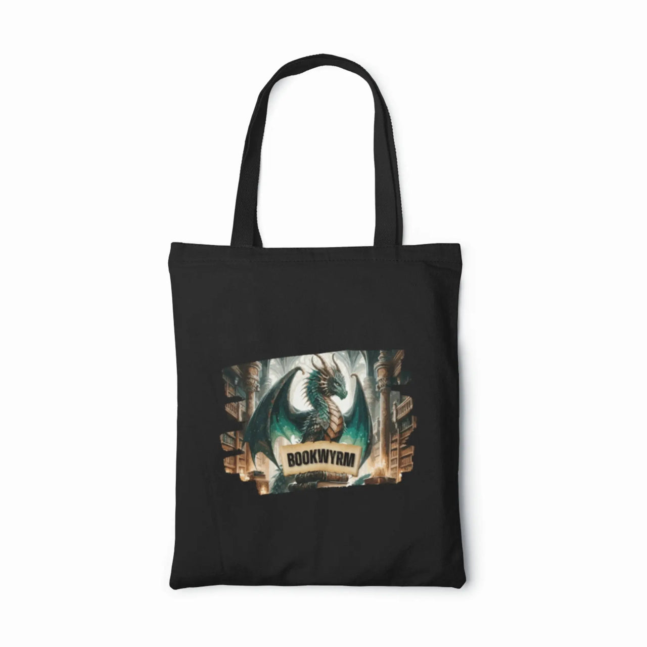 black bookwyrm tote bag