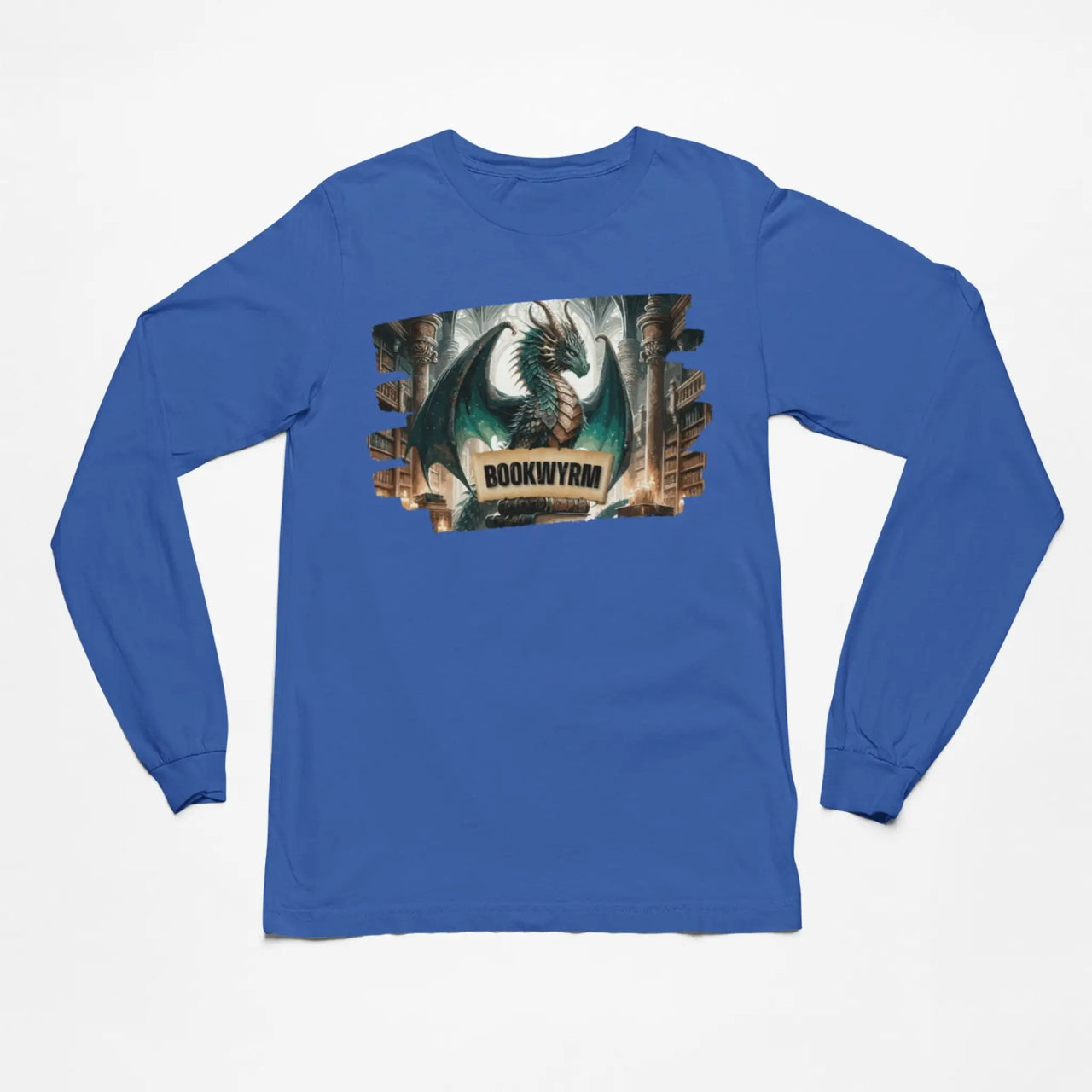 blue bookwyrm long sleeve t