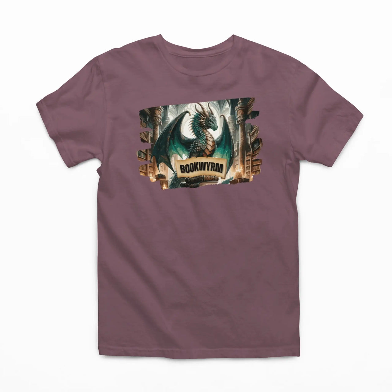 maroon bookwyrm tee