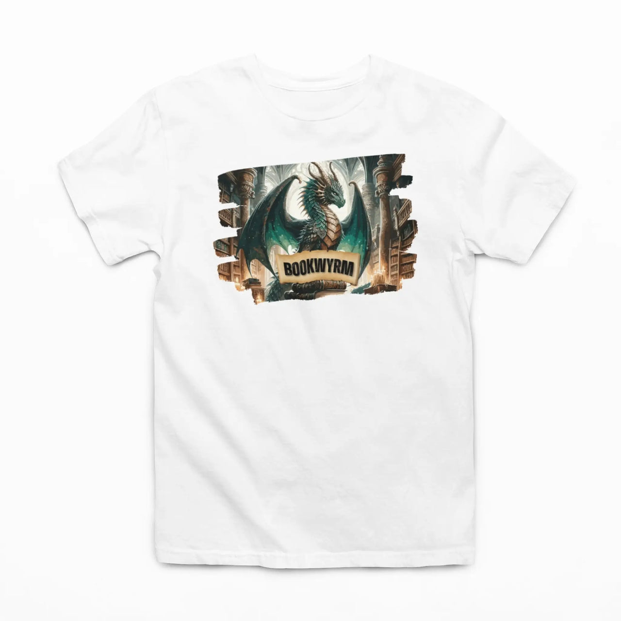 white bookwyrm tee